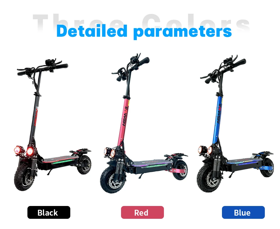 USA EU Dual Motor Electric Scooter, Foldable Scooter, Max Speed 55km, 10Inch Max Mileage, 70km, H, 2400W