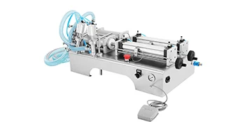 SucceBuy 100-1000ML Pneumatic Liquid Filling Machine with Double Nozzles Commercial Automatic Bottle Filler for Cosmetic Drinks