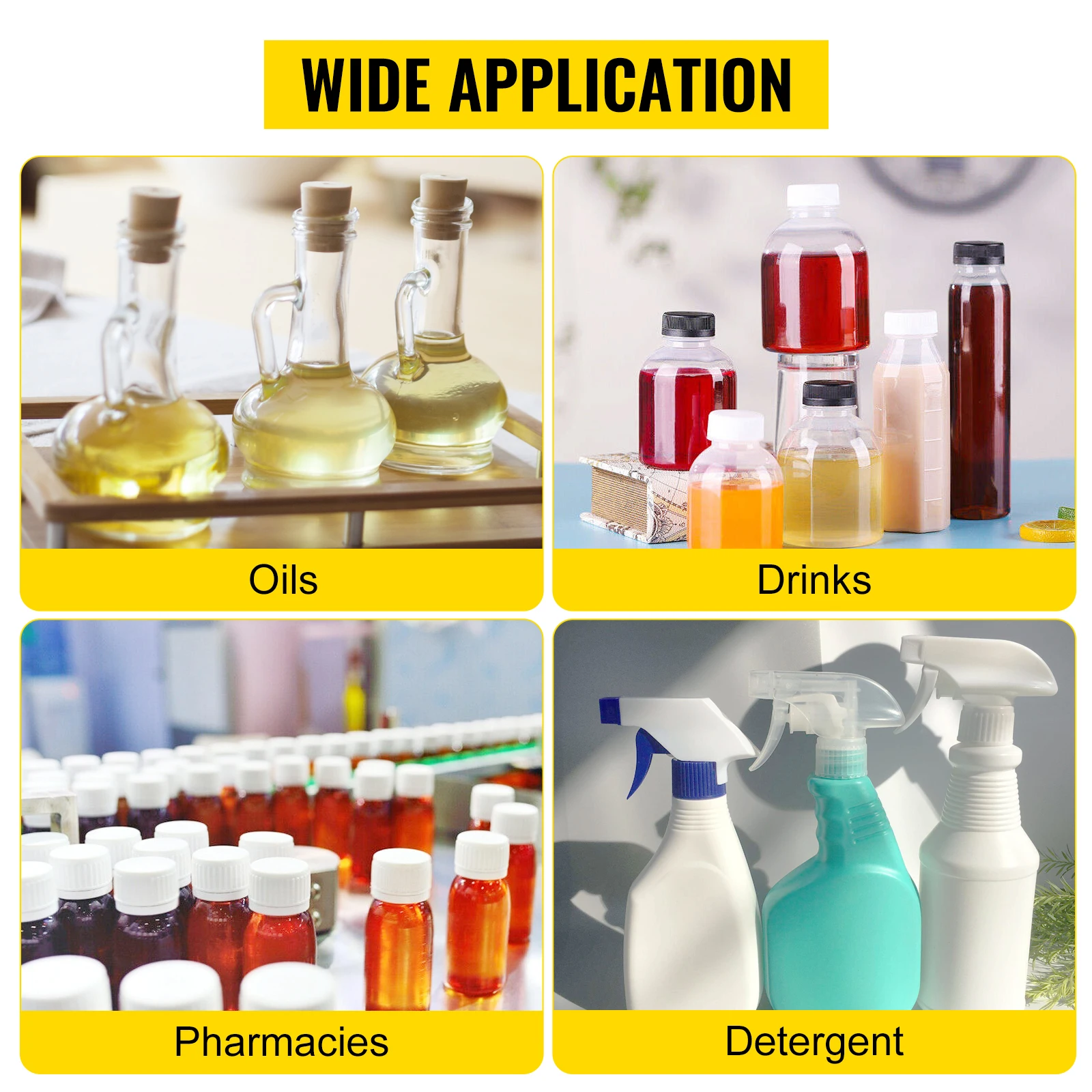 SucceBuy 100-1000ML Pneumatic Liquid Filling Machine with Double Nozzles Commercial Automatic Bottle Filler for Cosmetic Drinks