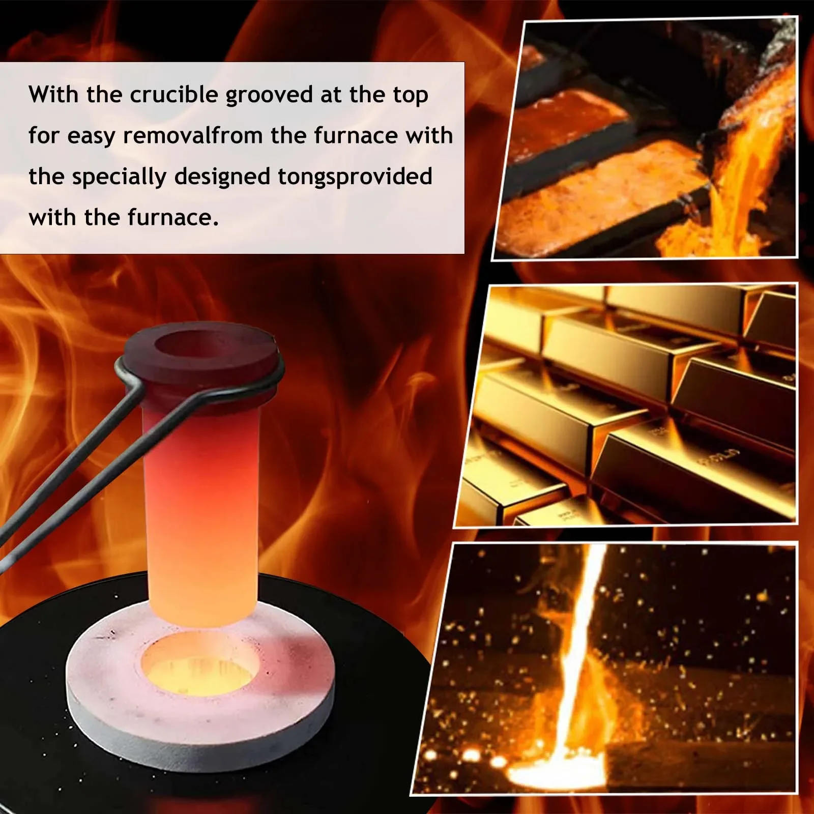 3KG Digital Gold Melting Furnace Machine Heating Capacity 2100W Refining Precious Metal Silver Jewelry Casting Tool