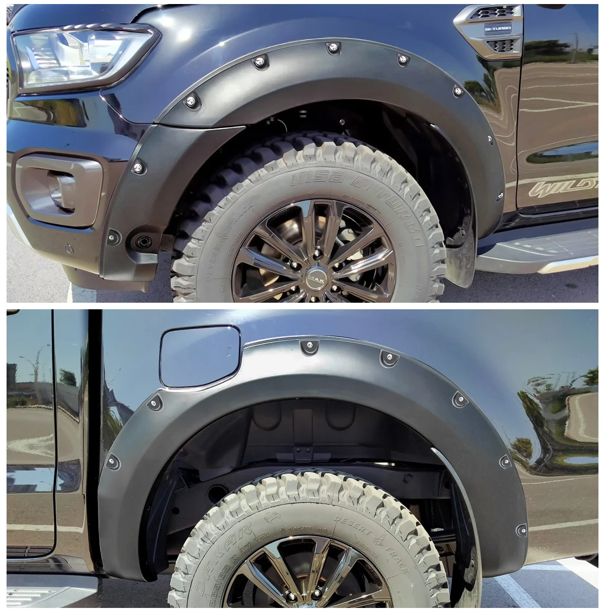 6'' Wheel Arch Extension Fender Flares for Ford Ranger Wildtrak Limited XLT XL 2015-2022 T7 T8 Models Dual Cab Mudguards