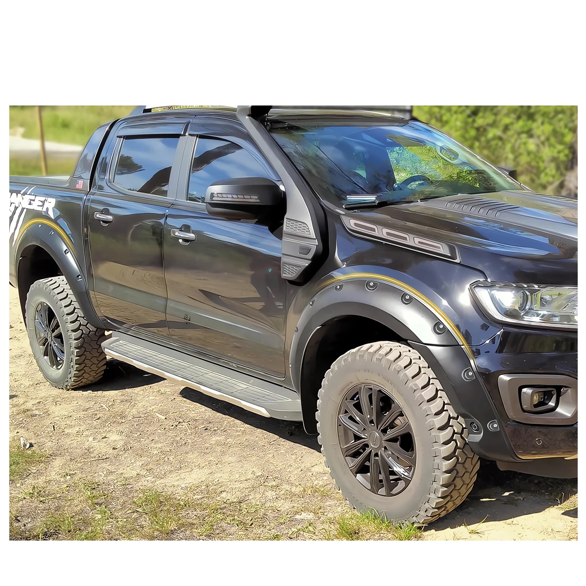 6'' Wheel Arch Extension Fender Flares for Ford Ranger Wildtrak Limited XLT XL 2015-2022 T7 T8 Models Dual Cab Mudguards