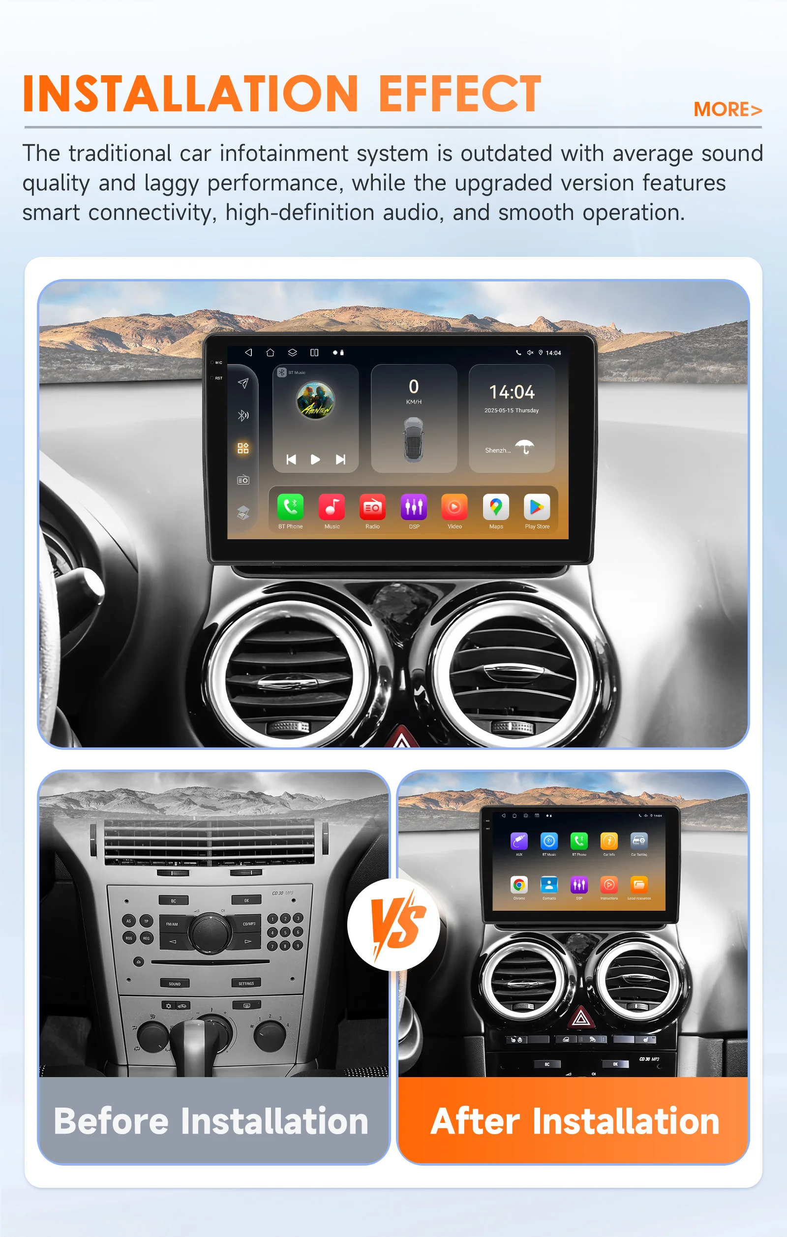 9" Hizpo 2Din Android14 Car Radio for Opel Corsa D 2007 - 2012 Hatchback Auto CarPlay 4G BT RDS DSP SWC GPS Snapdragon 6115