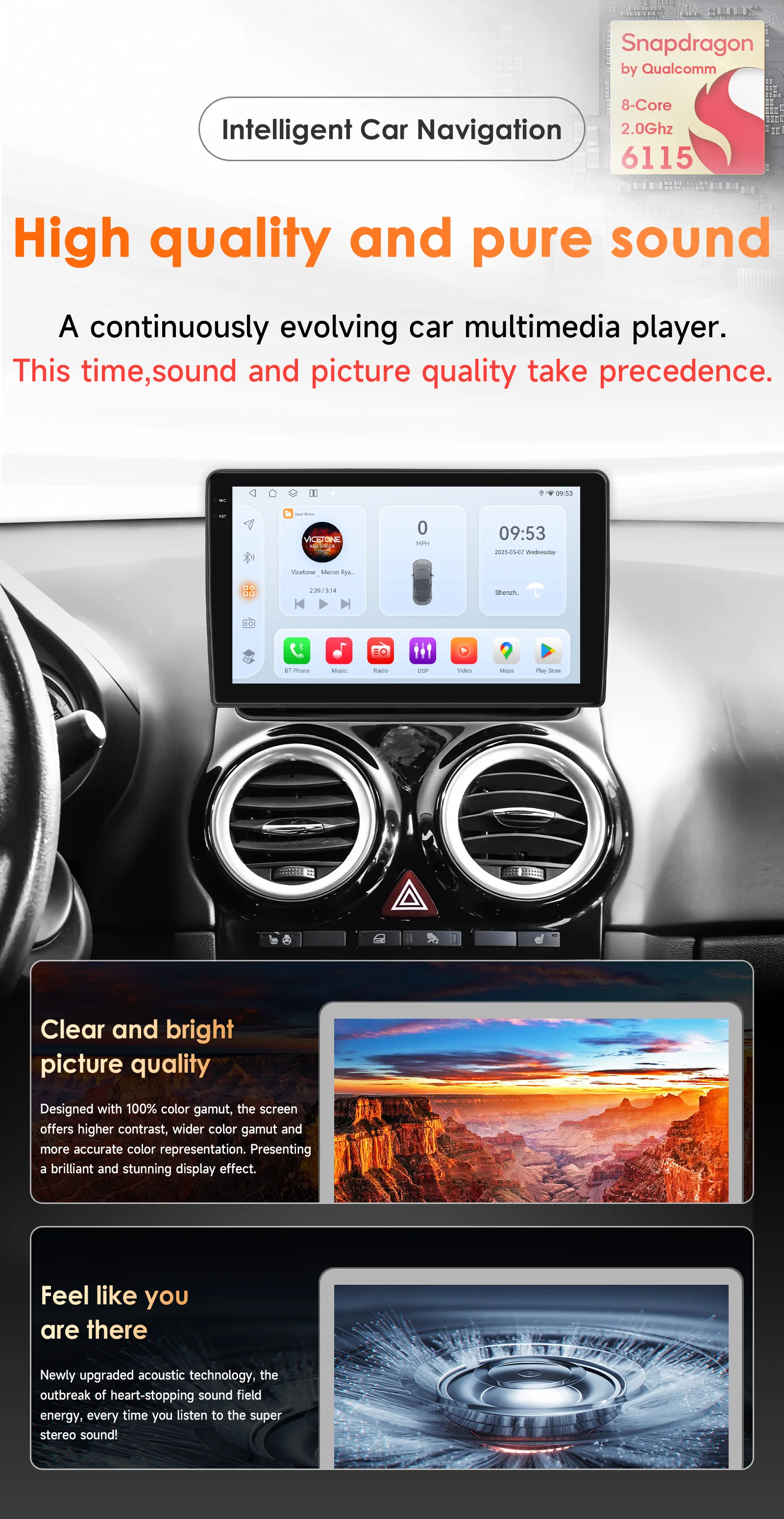 9" Hizpo 2Din Android14 Car Radio for Opel Corsa D 2007 - 2012 Hatchback Auto CarPlay 4G BT RDS DSP SWC GPS Snapdragon 6115