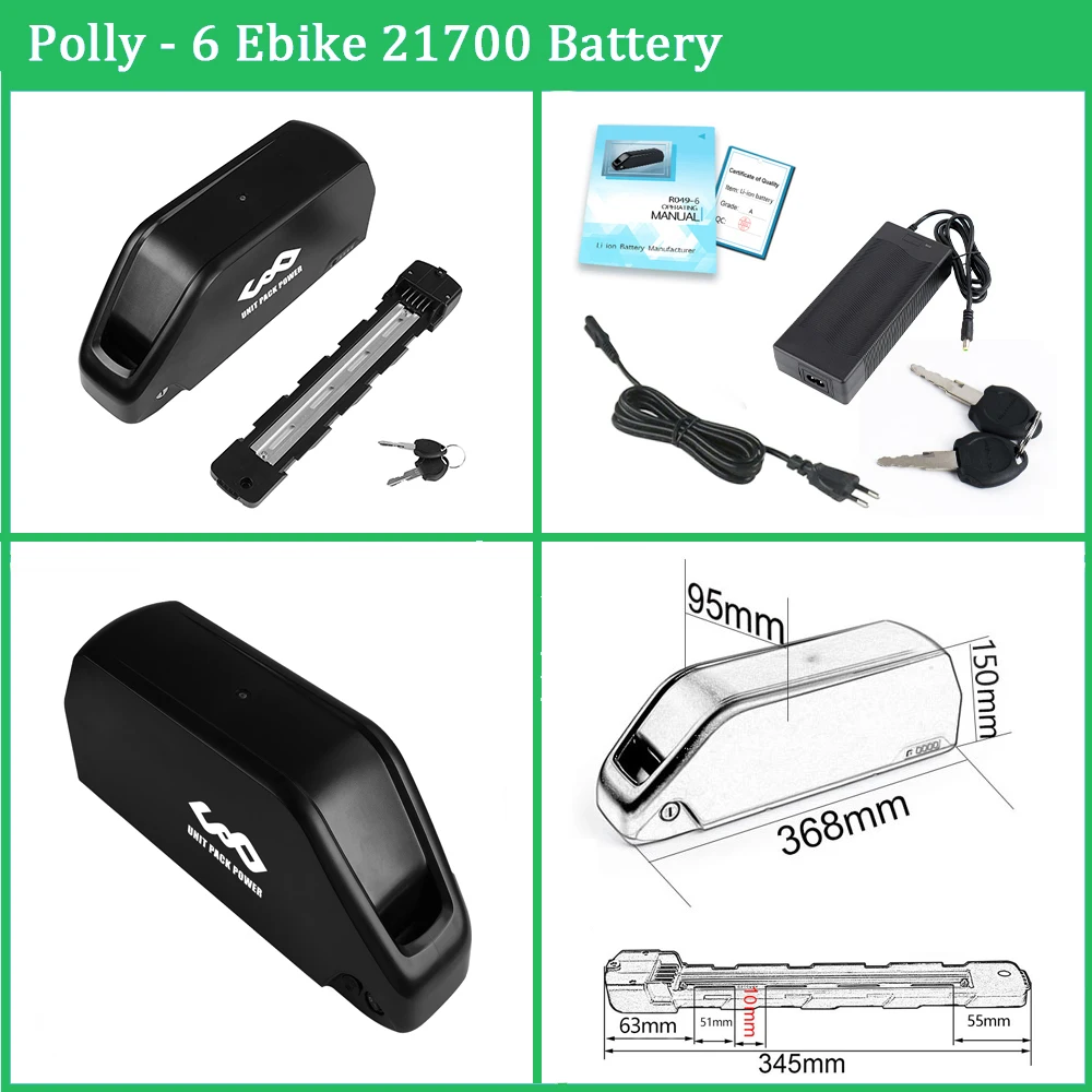 21700 EBike Battery Polly 48V 18.2 25Ah DP-9 DP-7 Case LIthium 18650 Pack for 1000W 500W 350W 250W Electric Bicycle Ba-fang Motor