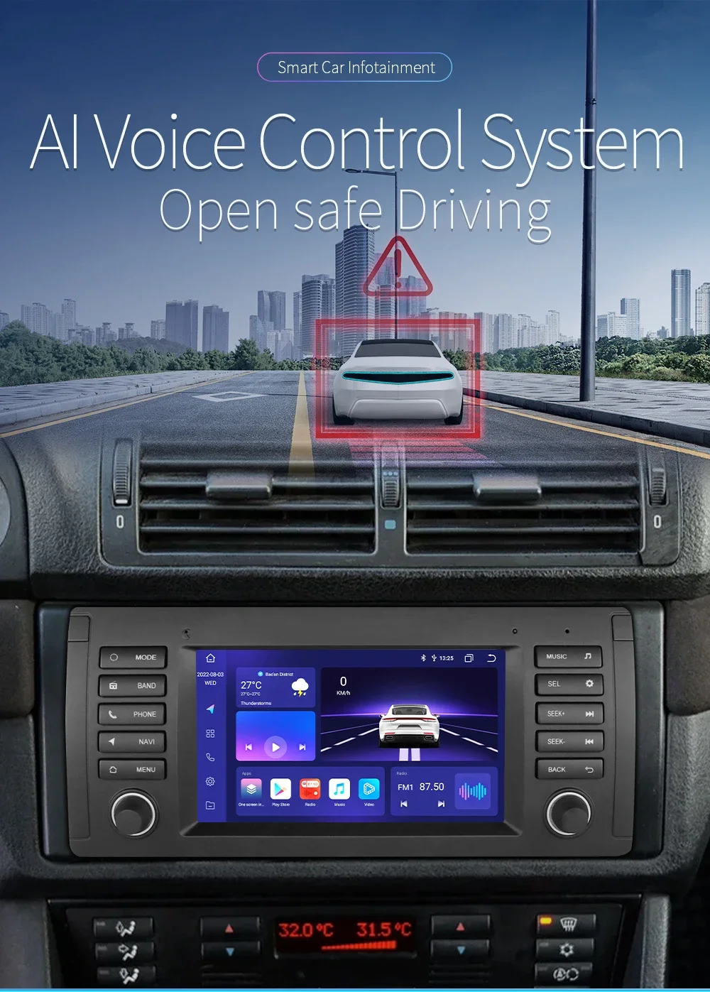 Hizpo 2Din 7-inch Android Car Radio for BMW E39 X5 E53 M5 1996 - 2007 Navigation GPS RDS DSP 4G BT CarPlay SWC UI7862 Multimedia
