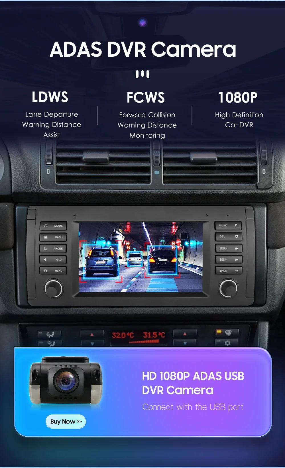 Hizpo 2Din 7-inch Android Car Radio for BMW E39 X5 E53 M5 1996 - 2007 Navigation GPS RDS DSP 4G BT CarPlay SWC UI7862 Multimedia