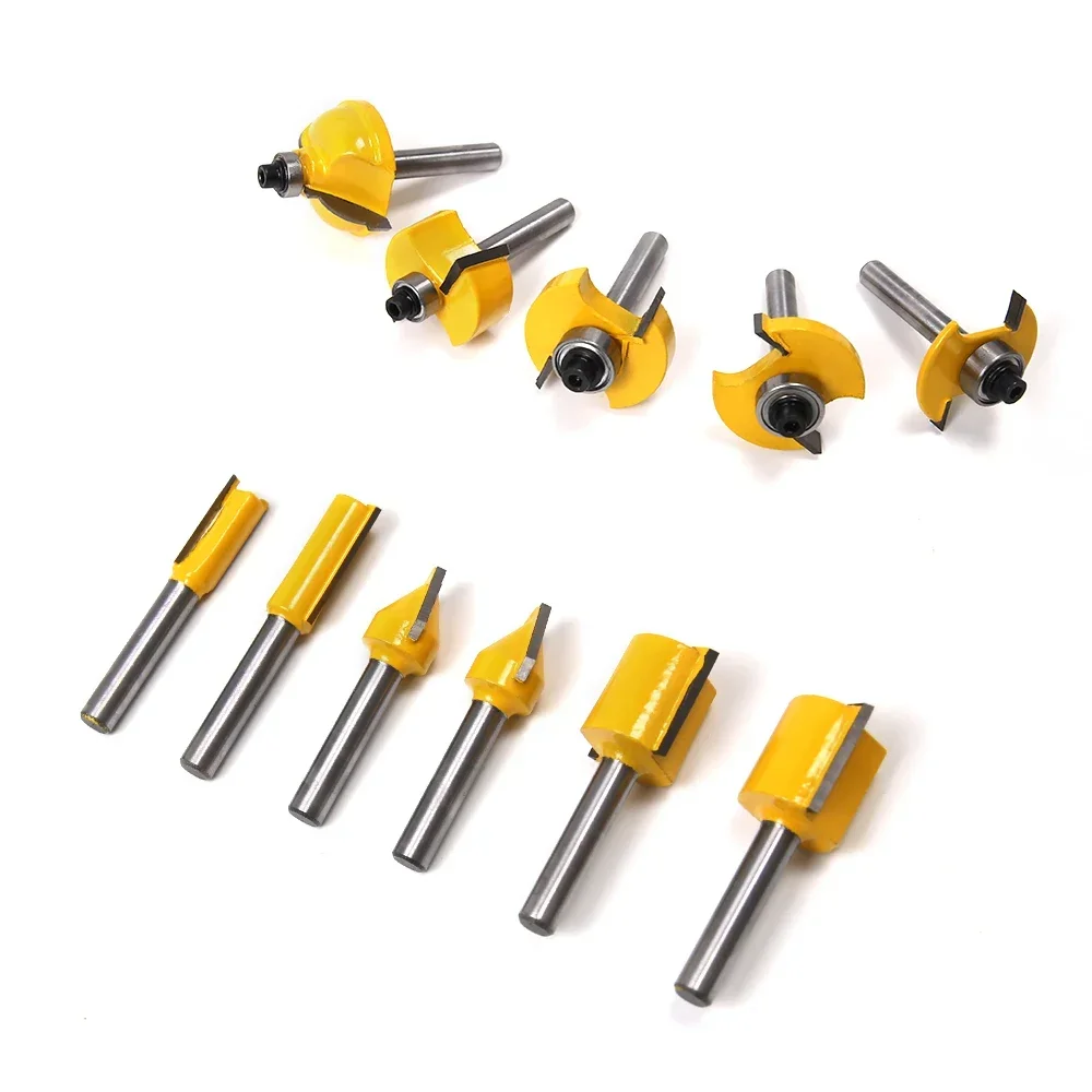 Allsome 100pcs 1/4” Router Bits, Carbide Wood Milling Cutter for Woodworkers and Beginners, Ideal for Woodworking Project