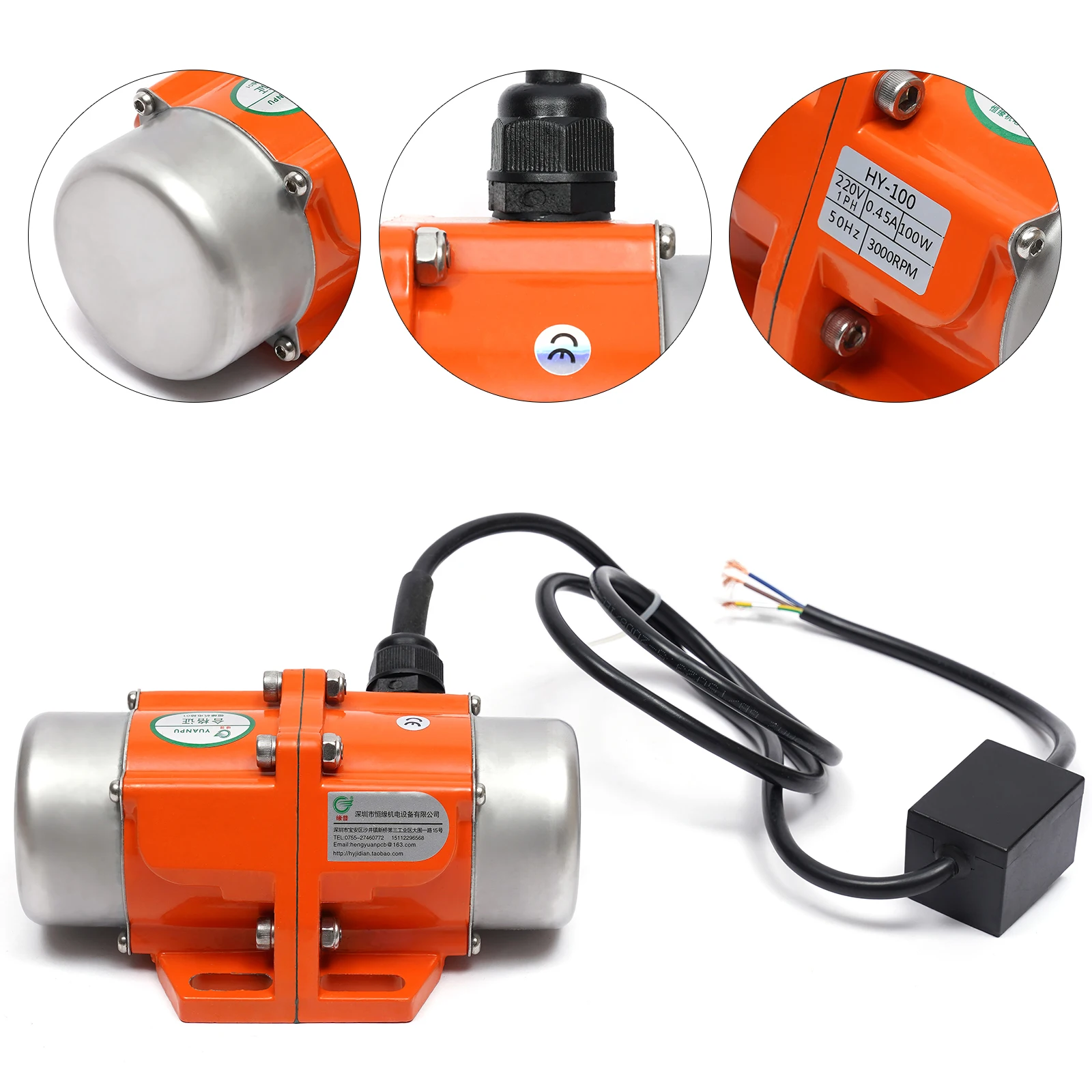 100W/50W/40W Ac Vibration Motor Vibrating Asynchronous Vibrator 220V 3000Rpm EU