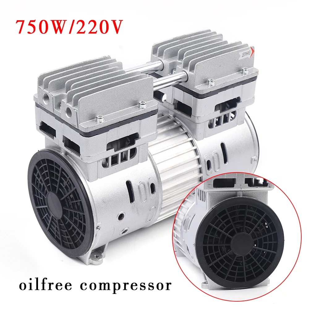 1400RPM 220V 125L/min 8 Bar Silent Compressed Air Compressor Head Oil Free Air Compressor Unit