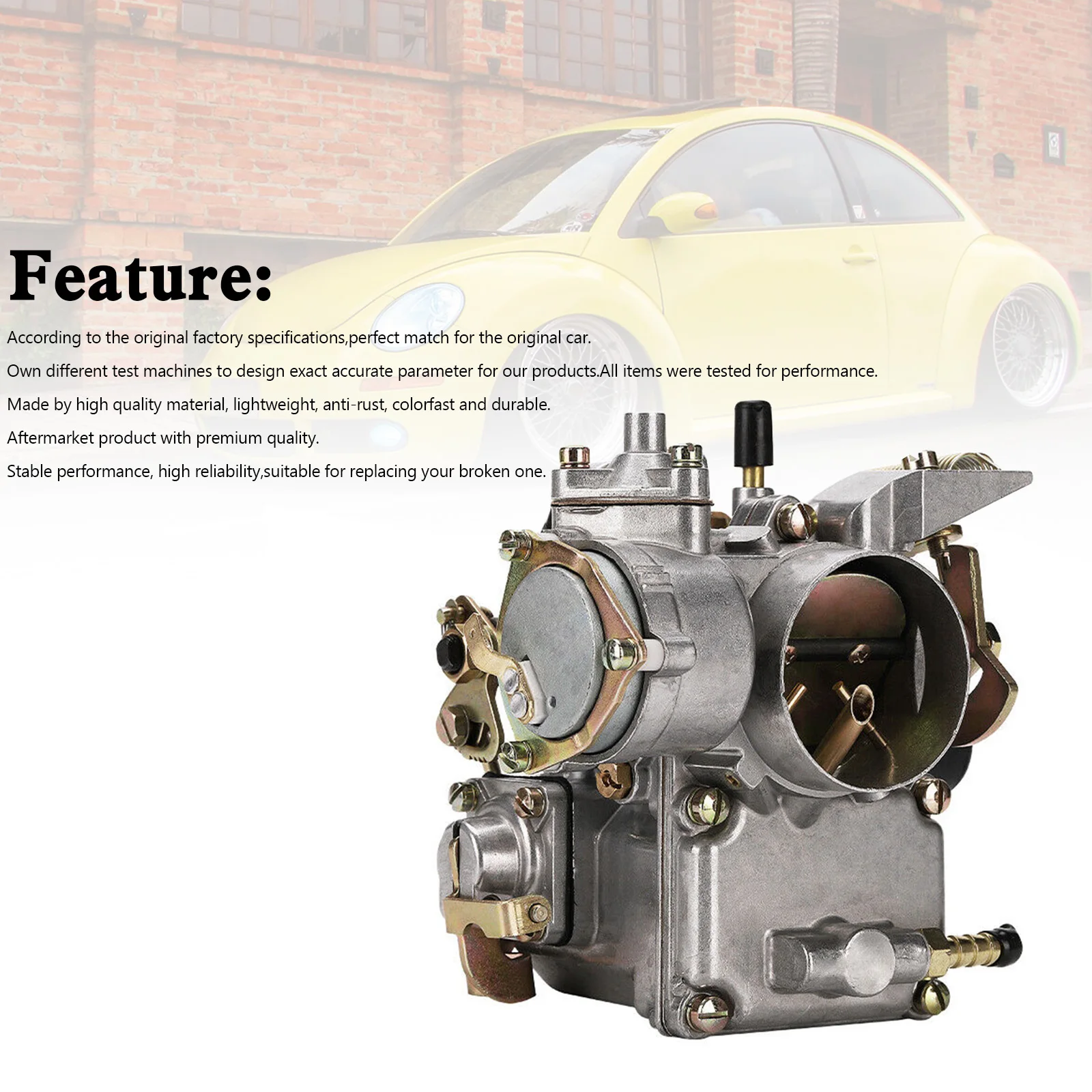 Artudatech 34 Pict-3 Carburetor 113129031K For VW Beetles 1971-1979 Dual Port 1600cc 12V Car Accessories