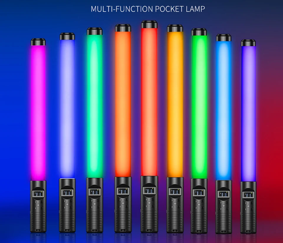 RGB Light Stick Wand With Tripod Stand Colorful LED Fill Light Handheld Flash Speedlight Photography Lighting Video Lamp Party