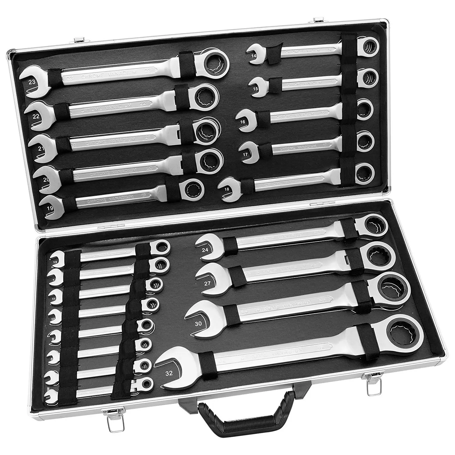 6-32mm Joint Ratchet Wrench Set Combination Ended Spanner Kits Vanadium Steel Hand Tools Socket 22 Tlg