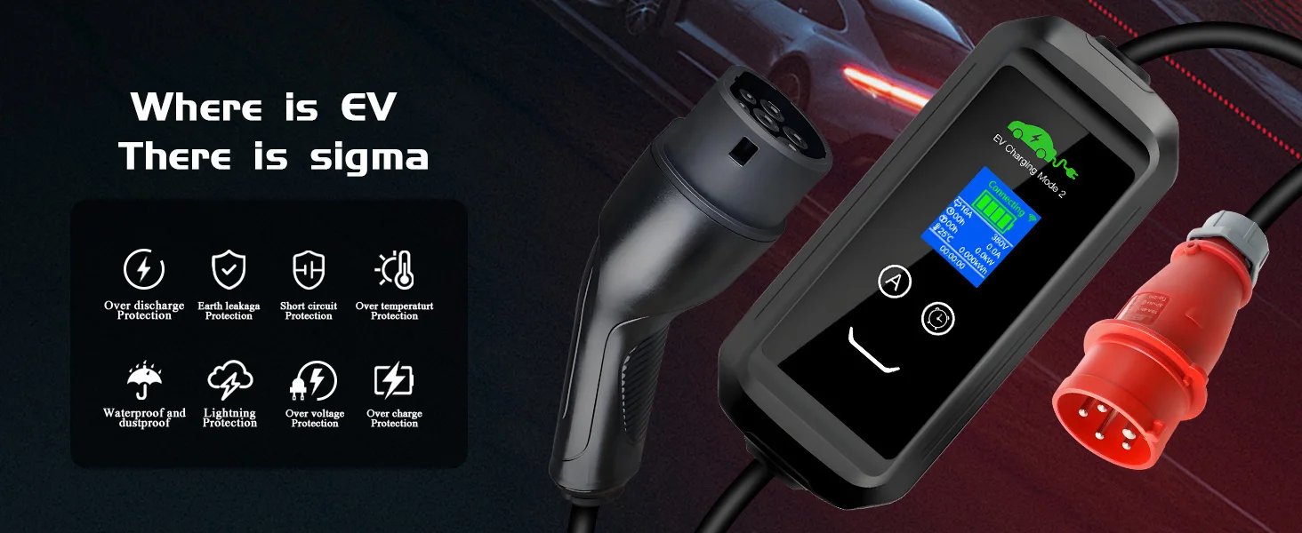Kolanky 6/8/10/13/16A 11KW Eletric Vehicle Charger Timer Type 2 Smart TuyaAPP Wifi Control Set Charging Time PHEV Hybrid Car 10M
