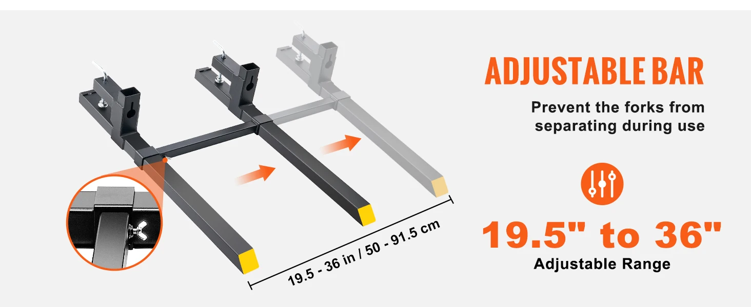SucceBuy 43"/60" Clamp on Pallet Forks 2000/4000 lbs Tractor Bucket Forks Heavy Pallet Forks for Tractor Attachment Skid Steer