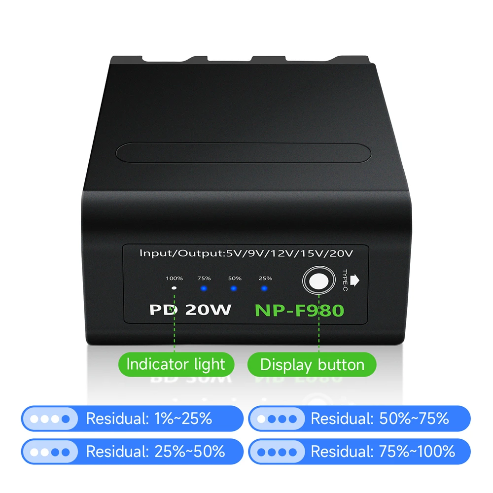 10800mAh NP-F980 NP F990 NP F980 F970 F960 Battery for Sony F960 F570 F750 F770 MC1500C PLM-100 CCD-TRV35 MVC-FD91 + USB Cable