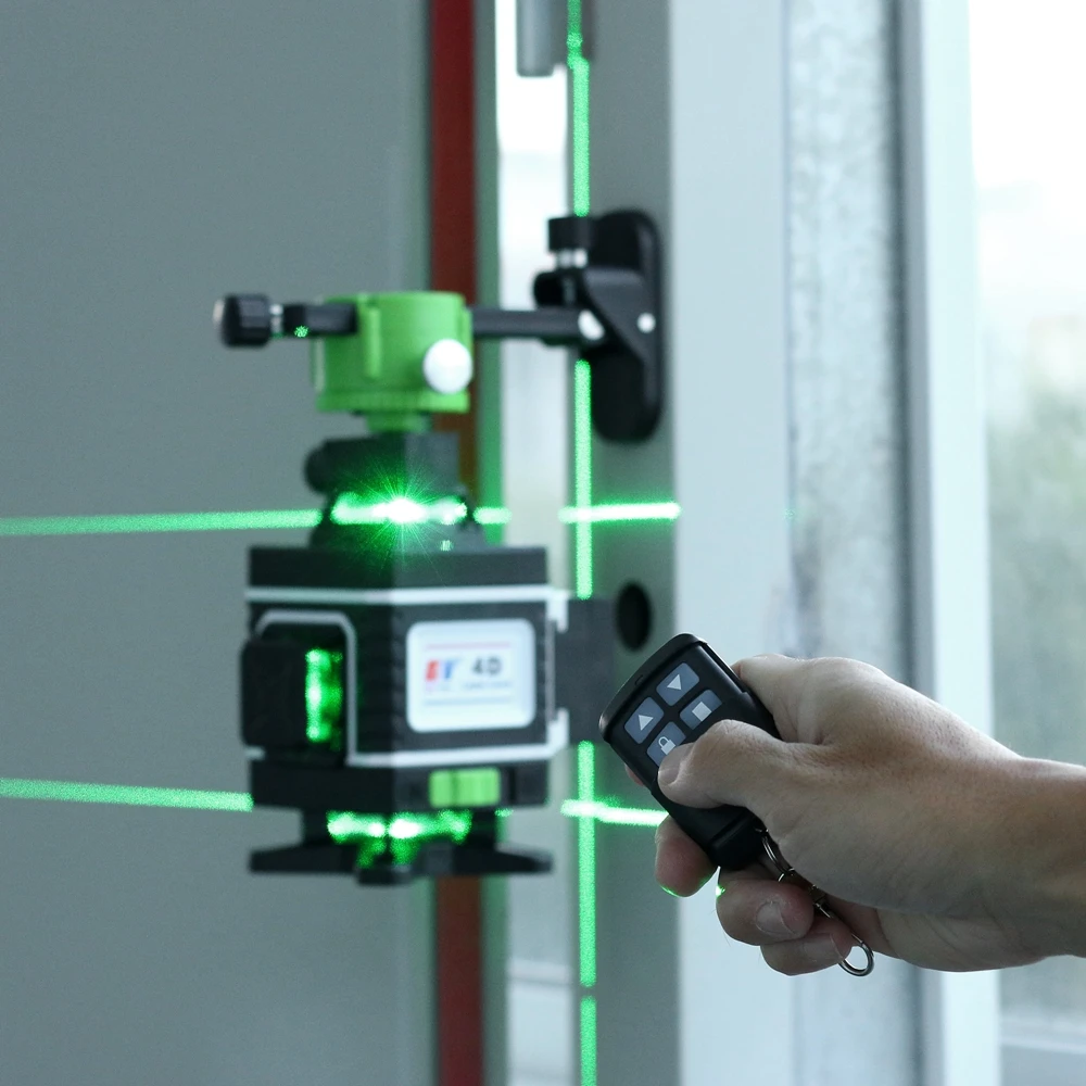 Kaitian Niveau Laser Level Receiver Green 16 Line 4D Self Leveling Cross Vertical and Horizontal Battery 360 Lasers Level Tripod