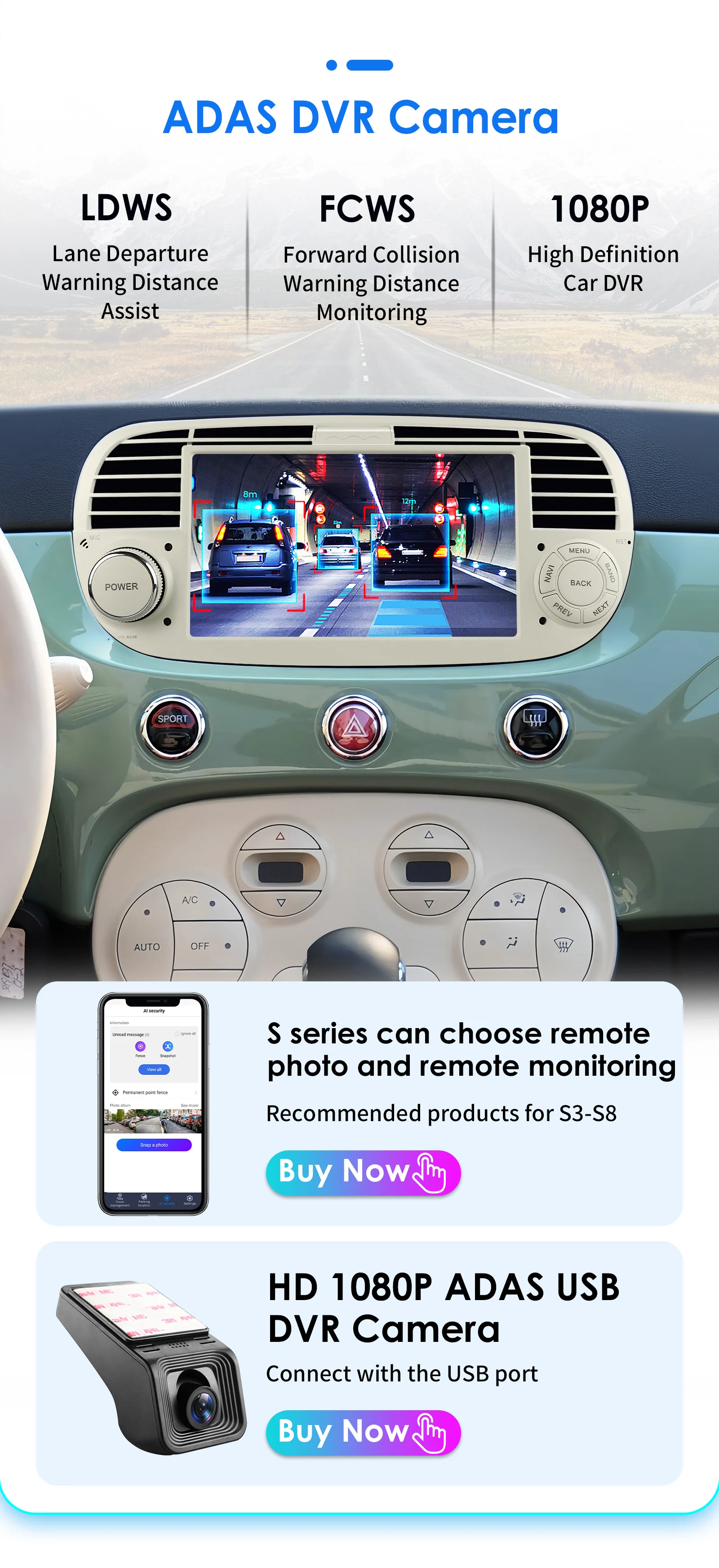 1Din Android 12 AI Voice Carplay Android Auto Radio For FIAT 500 Car Multimedia GPS 4G autoradio RDS 4G-LET SWC NO DVD