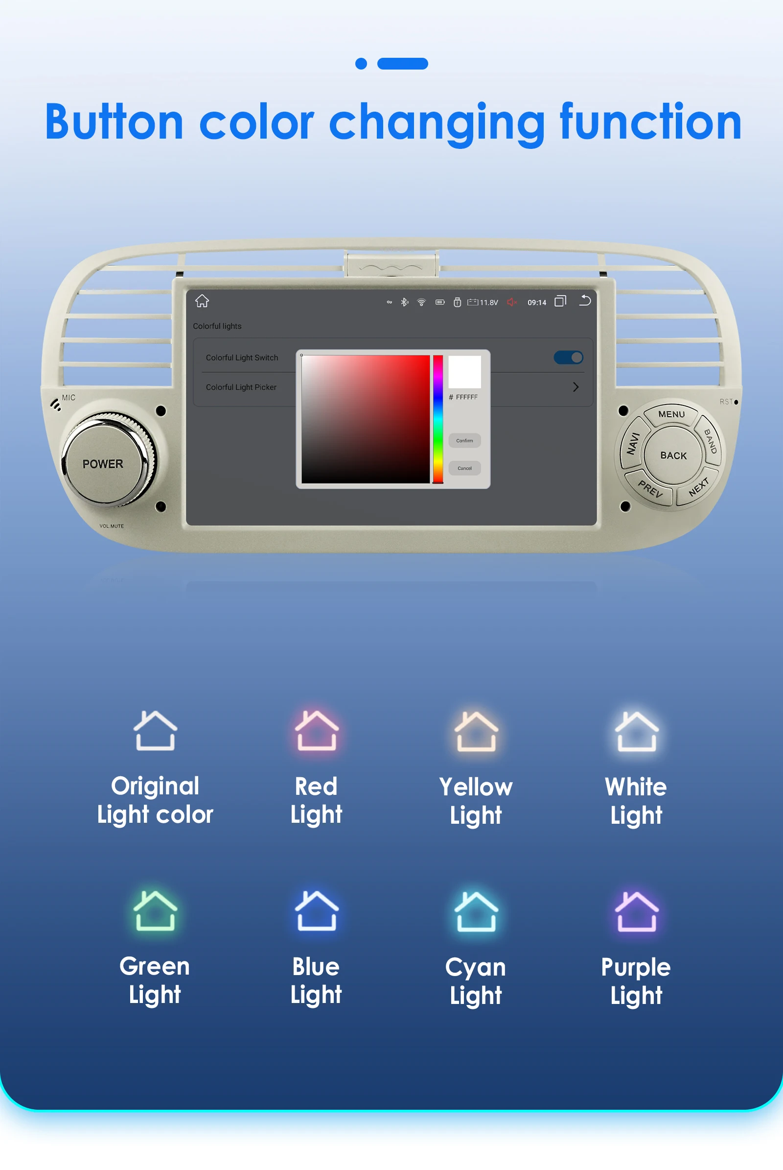 1Din Android 12 AI Voice Carplay Android Auto Radio For FIAT 500 Car Multimedia GPS 4G autoradio RDS 4G-LET SWC NO DVD