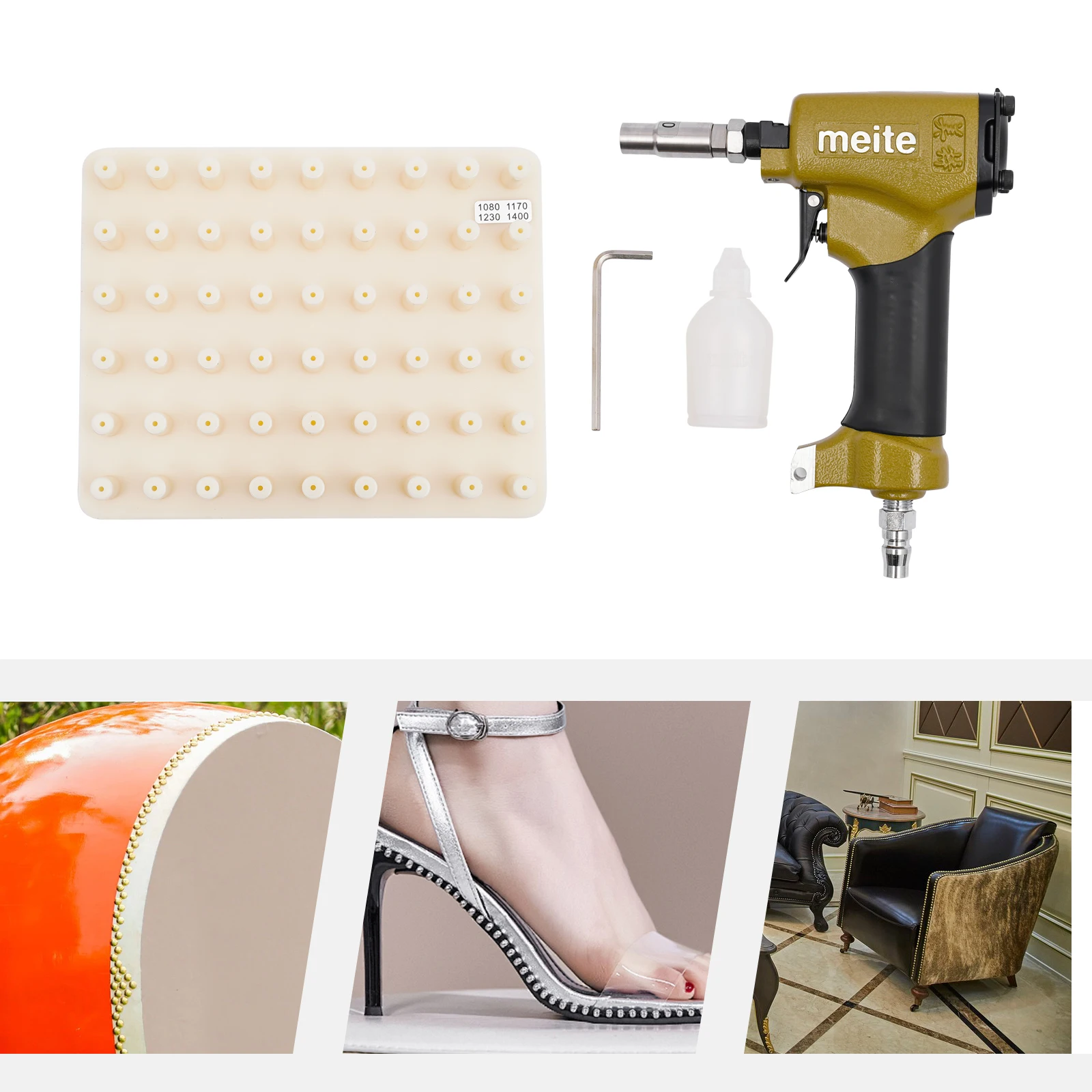1170 Portable Decorative Aluminum Alloy Nail Gun Pneumatic Nailer with Nail Board for Wood-nailing Work