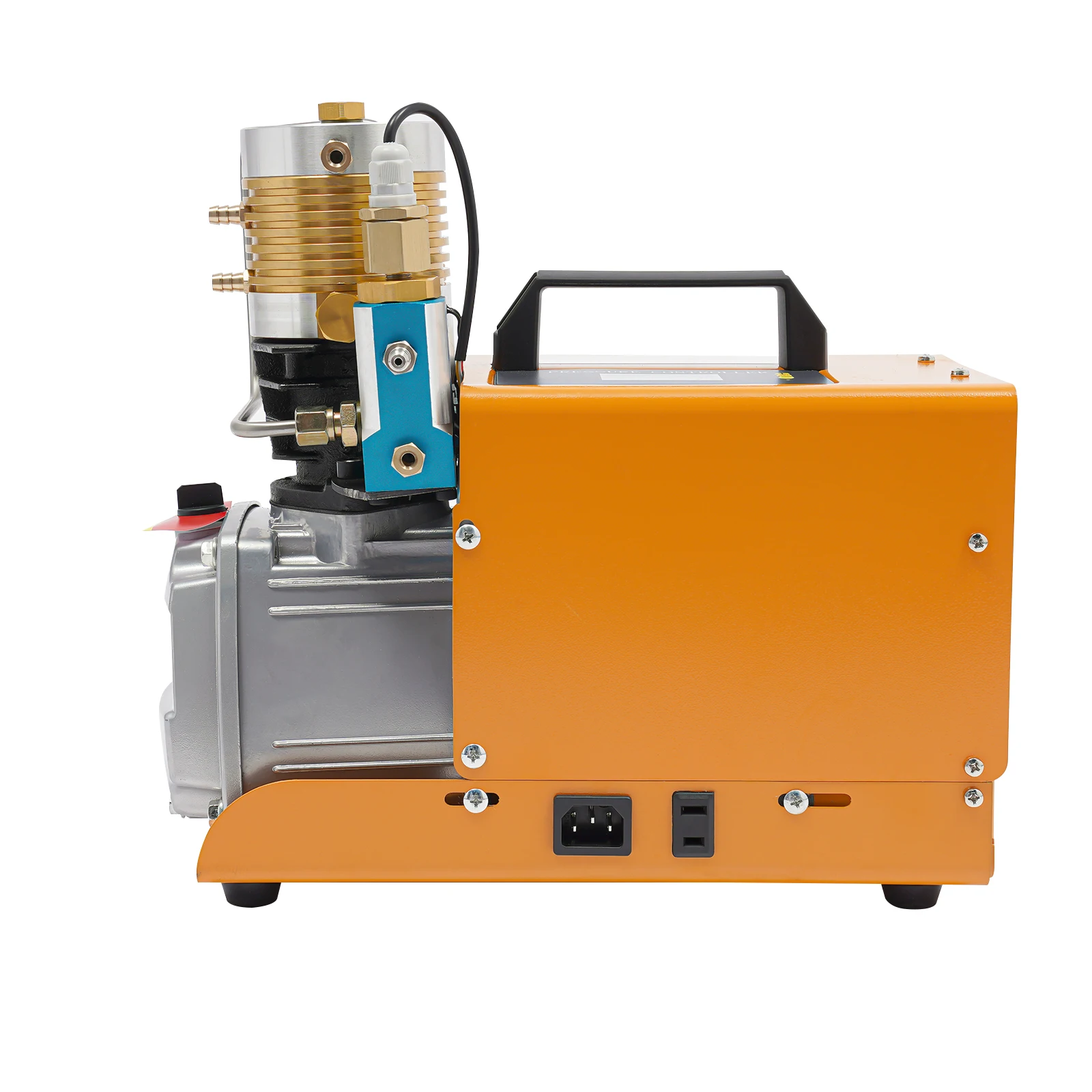 1800W 220V Portable Electric High Pressure Air Pump 0-30MPa, Water+Air Cooling Asynchronous Motor Inflator with Water-Oil Separator for Garage Workshop