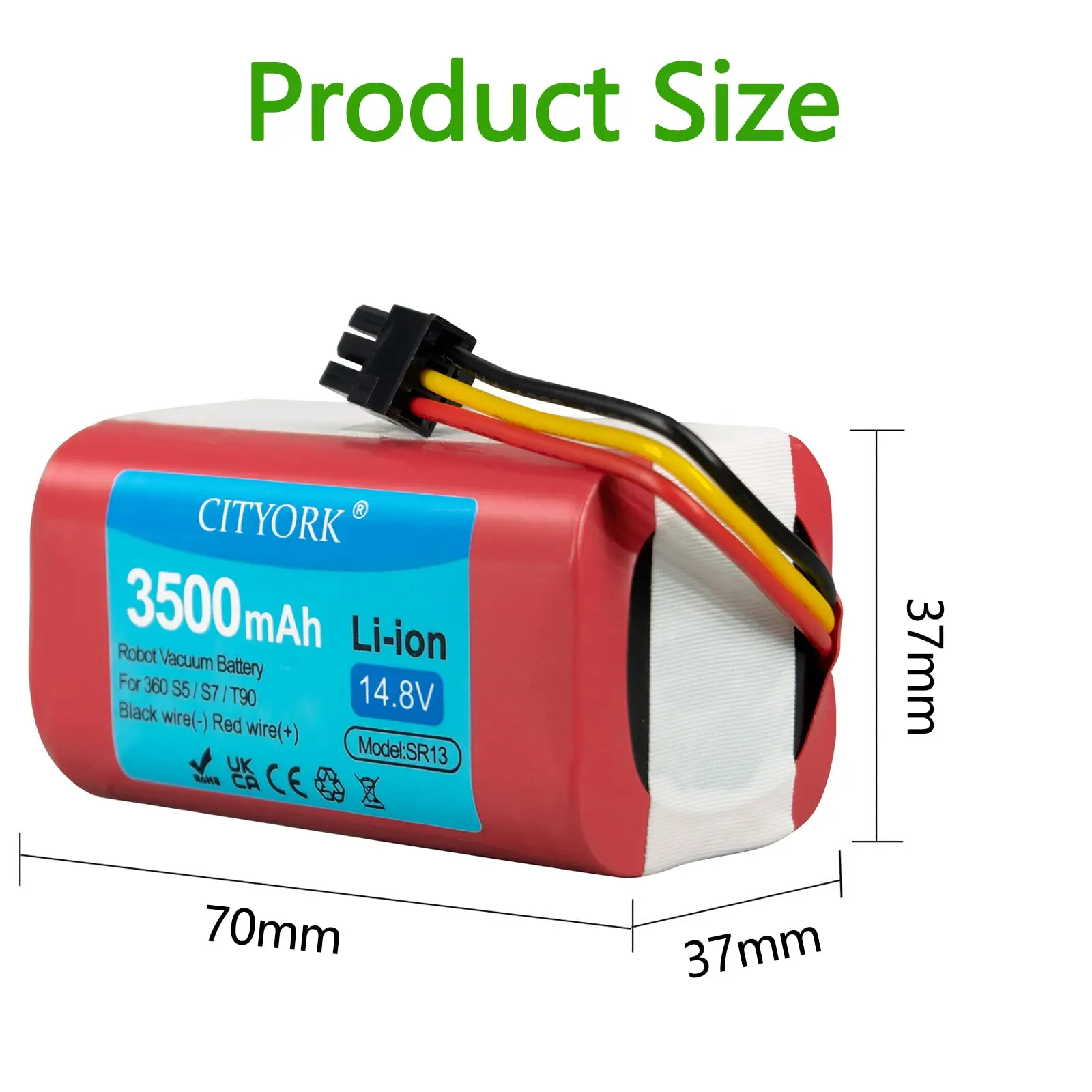 14.8V 3500mAh Robot Vacuum Cleaner Battery Pack for Qihoo 360 S5 S7 S7Pro T90 X9 Robotic Vacuum Cleaner Replacement Batteries