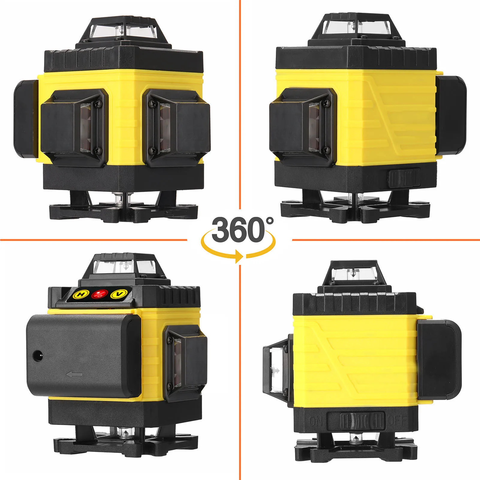 4D 16 Lines Laser Level Tool Vertical Horizontal Lines Multifunctional 3° Self-leveling With Li-ion battery Green Laser Levels