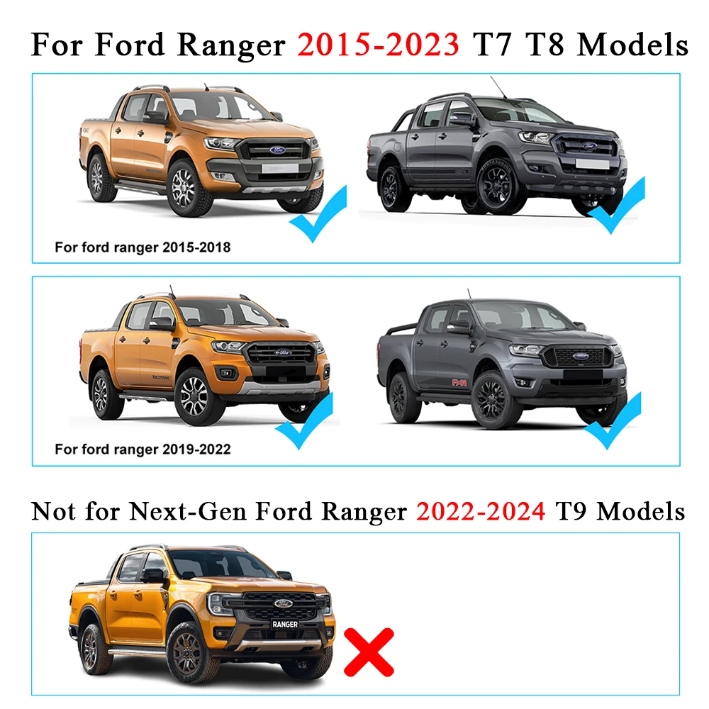 Fender Flares Wheel Arch Extension For Ford Ranger 2015-2023 Wildtrak Limited XTL XL XLS Double Cabin Car Accessories
