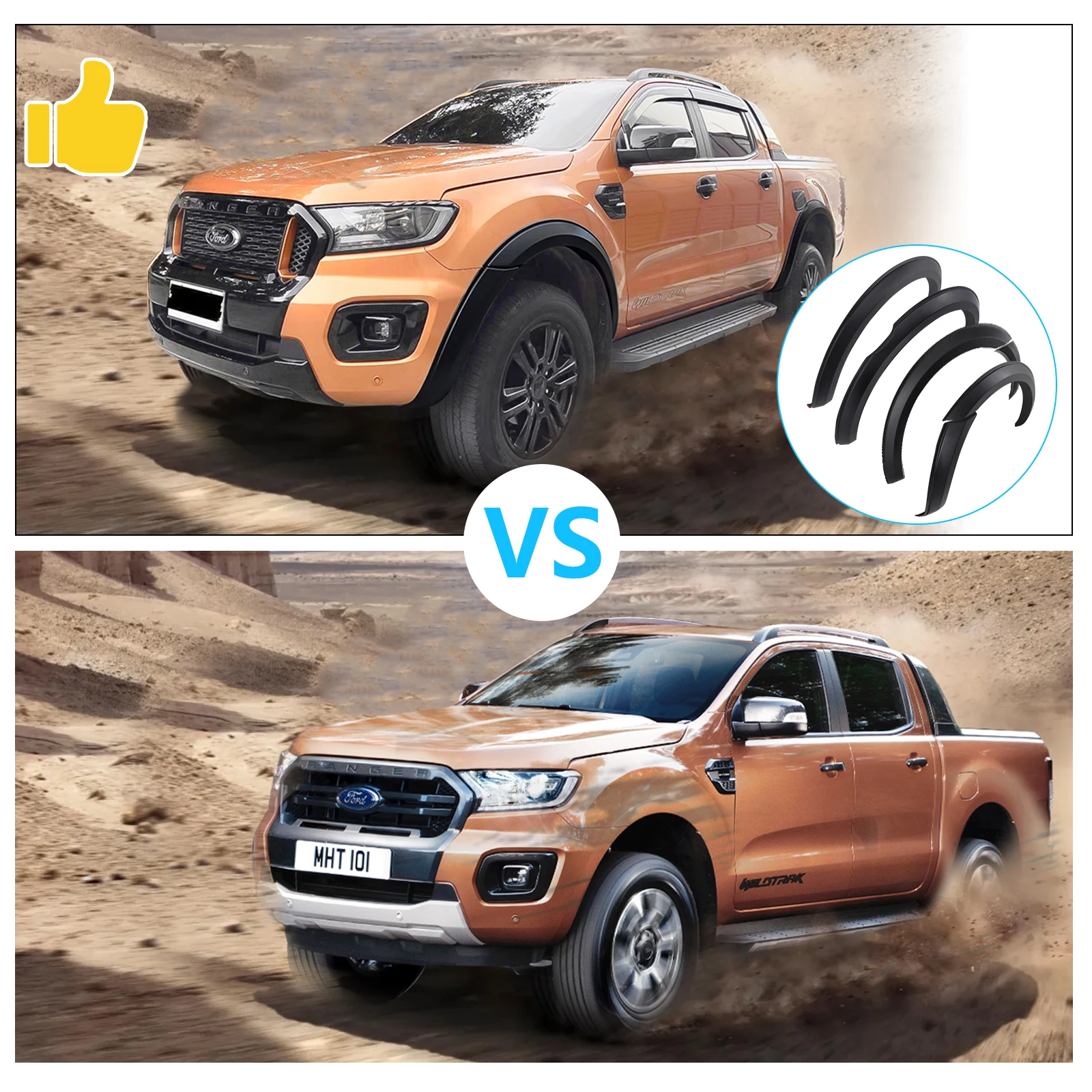 Fender Flares Wheel Arch Extension For Ford Ranger 2015-2023 Wildtrak Limited XTL XL XLS Double Cabin Car Accessories