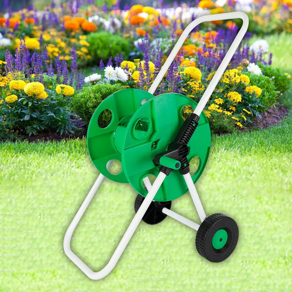 Moving Assistant Water Pipe Frame Watering Flower Winding Lightweight Hose Reel Shaft Tray for Gardens and Farms