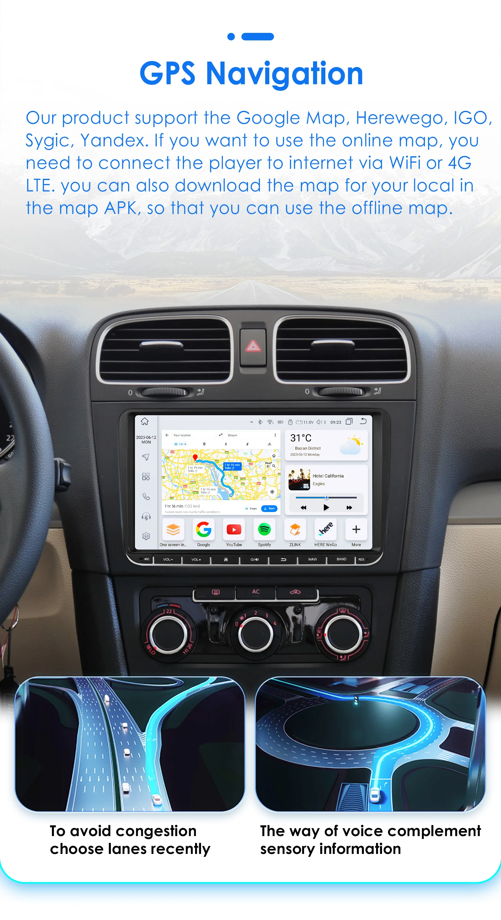 9" 2Din Android12 Car Radio For Volkswagen VW Passat B6 B7 T5 Tiguan Touran GOLF POLO Car Multimedia GPS 4G Carplay Autoradio