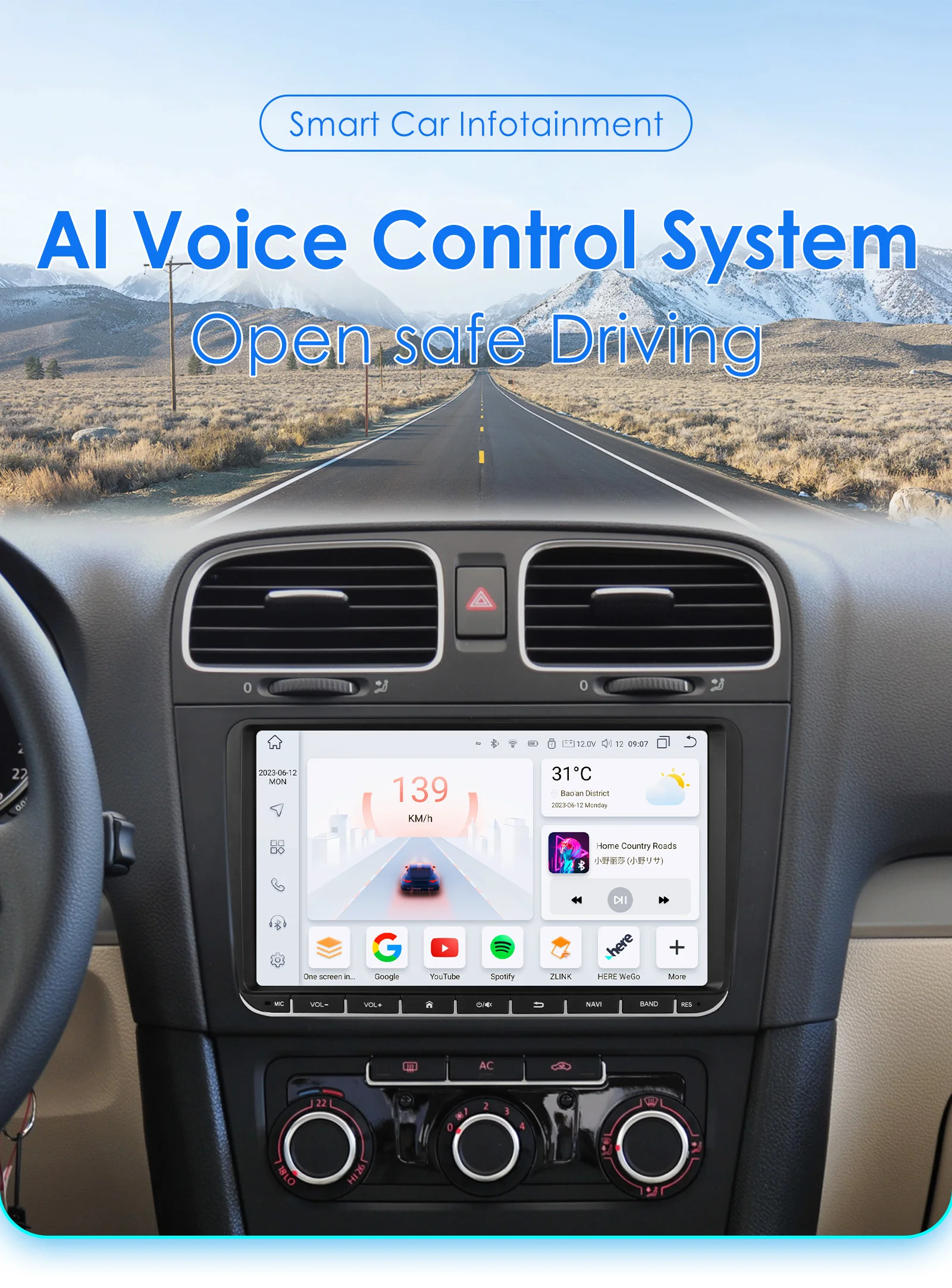 9" 2Din Android12 Car Radio For Volkswagen VW Passat B6 B7 T5 Tiguan Touran GOLF POLO Car Multimedia GPS 4G Carplay Autoradio
