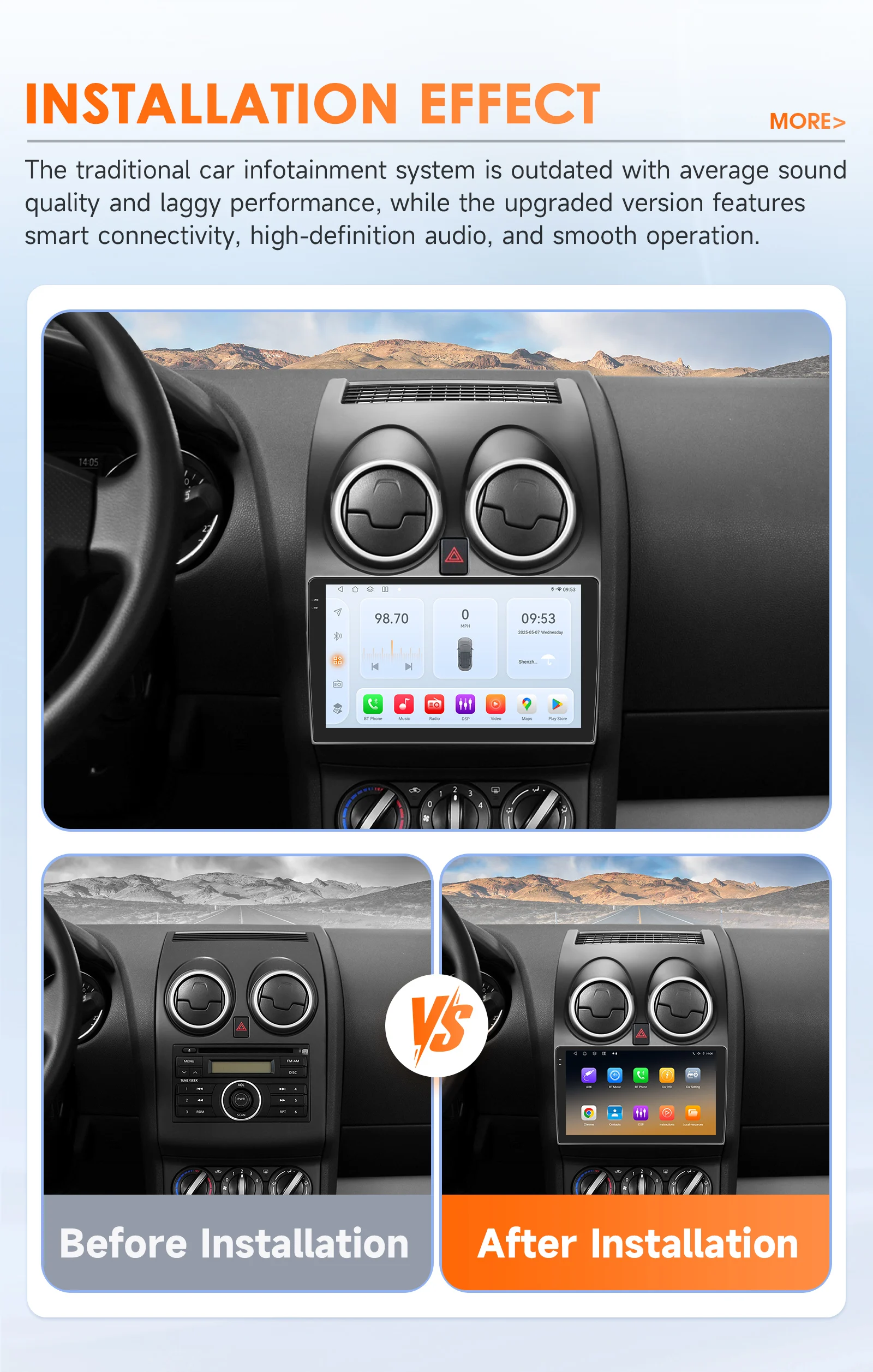 Hizpo 2 din Android 14 Radio For Nissan Qashqai J10 2006 - 2013 Carplay 4G Multimedia GPS 2din Autoradio Smart Car Systems WIFI