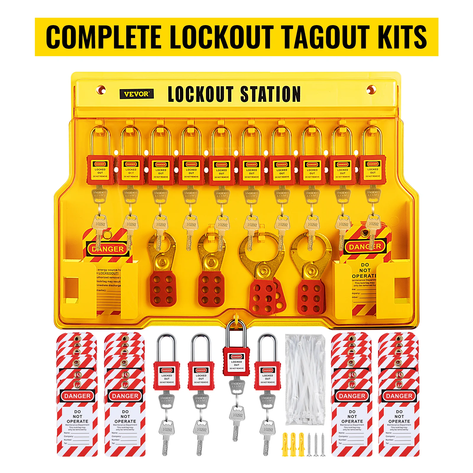 SucceBuy 26/58 PCS Lockout Tagout Kits 46 Electrical Safety Loto Kit 53PCS Industrial Includes Padlocks Personal Lockout Station