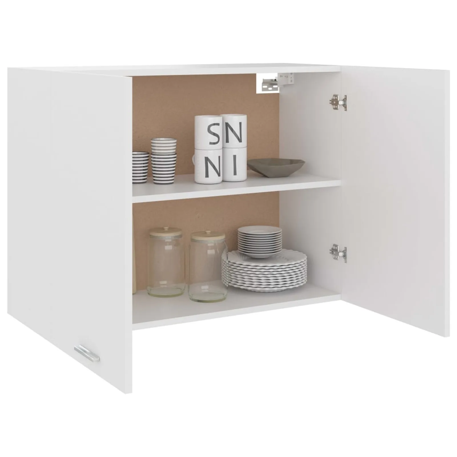 Furniture Kitchen Hanging Cabinet Wood for Kitchen with Two Shelves and Doors Cabinet Organizers and Storage 80x31x60 cm