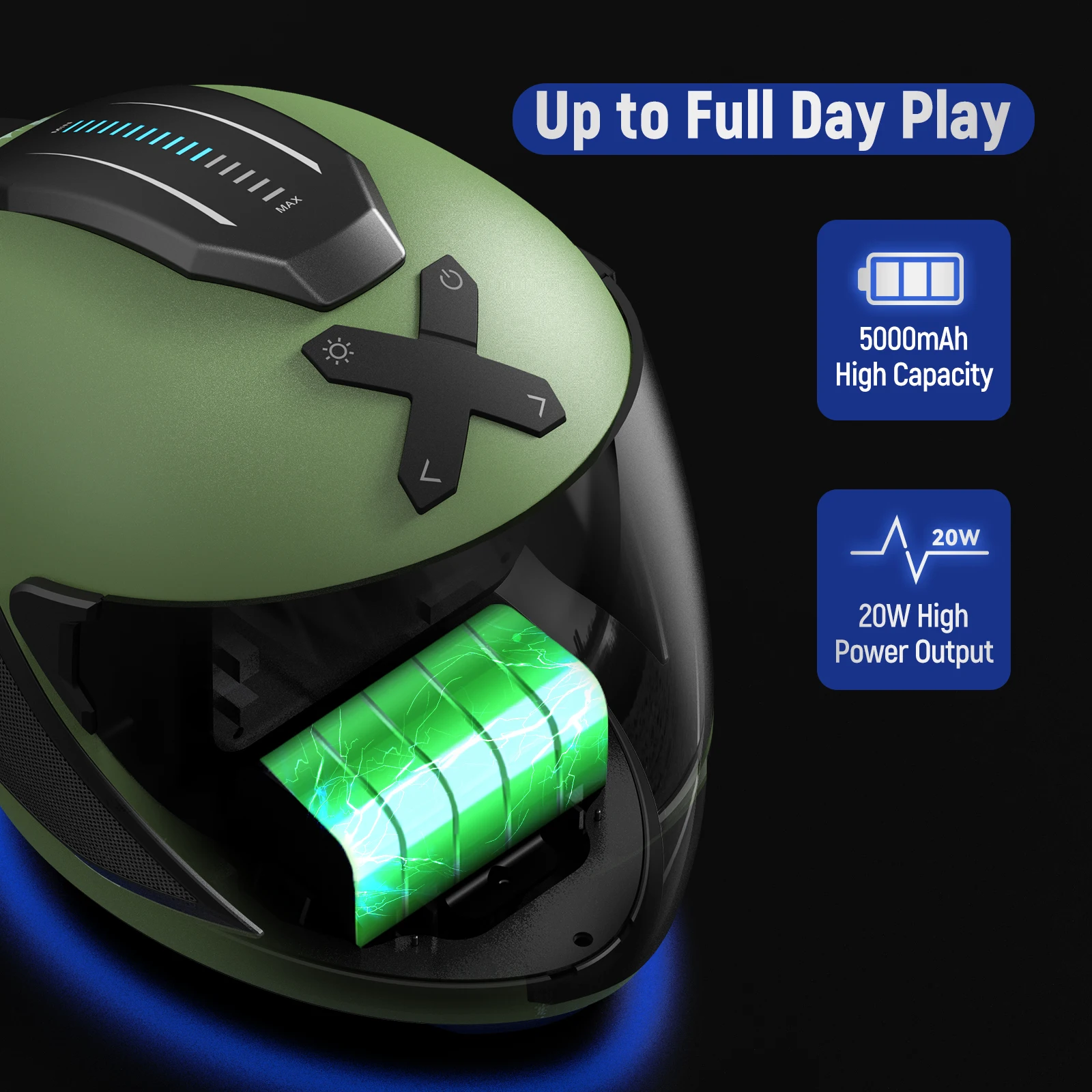 Lexin Bassbucket Portable Speaker Bluetooth with Motorcycle Helmet Concept Design, Multiple Devices Music Sharing Powerful Audio