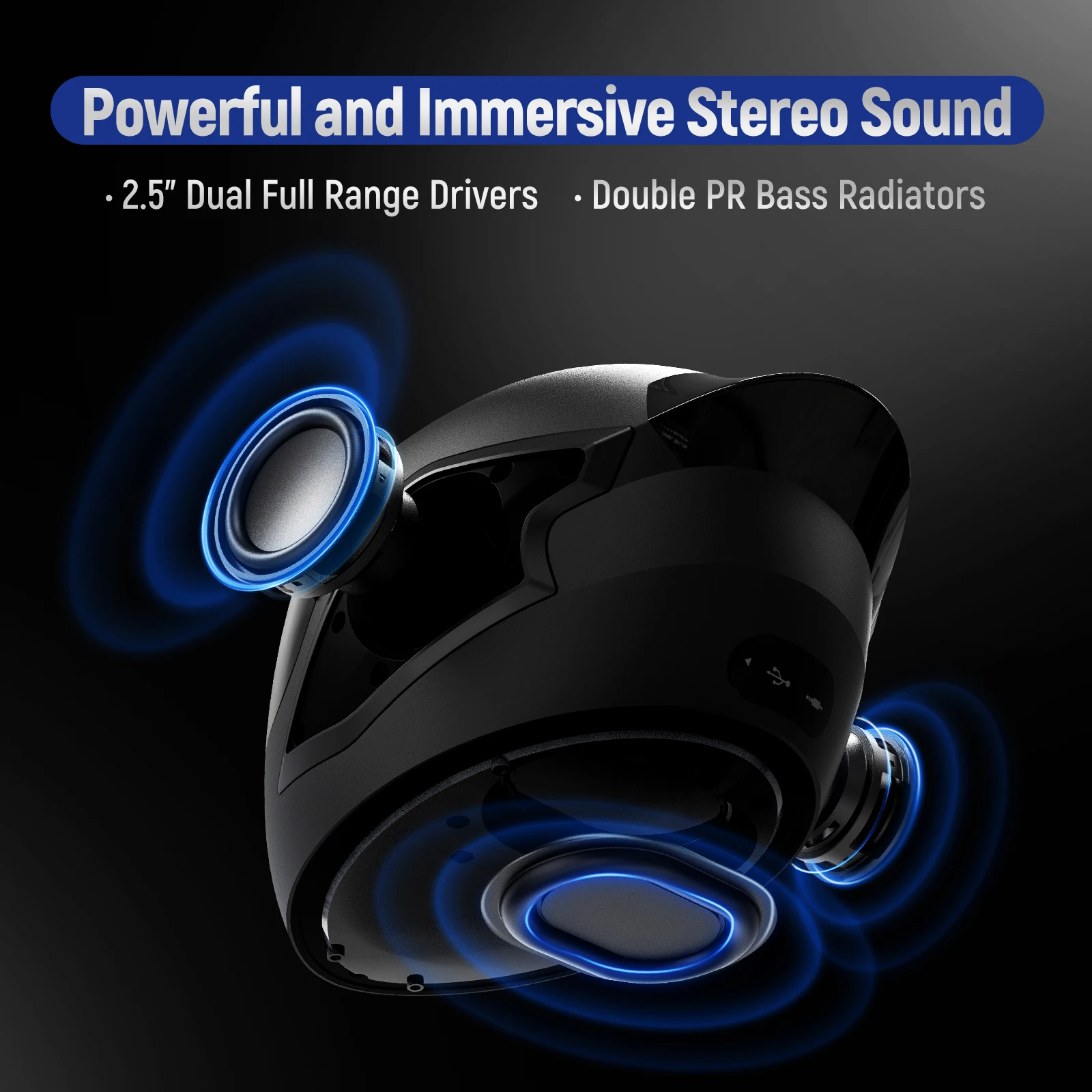Lexin Bassbucket Portable Speaker Bluetooth with Motorcycle Helmet Concept Design, Multiple Devices Music Sharing Powerful Audio