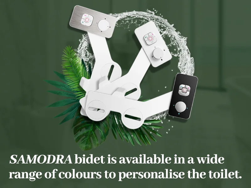 Samodra Toilet Bidet Shower Ultra-thin Bidet Toilet Seat Attachment Non-electric Bidet sprayer Dual Nozzles Frontal & Rear Wash