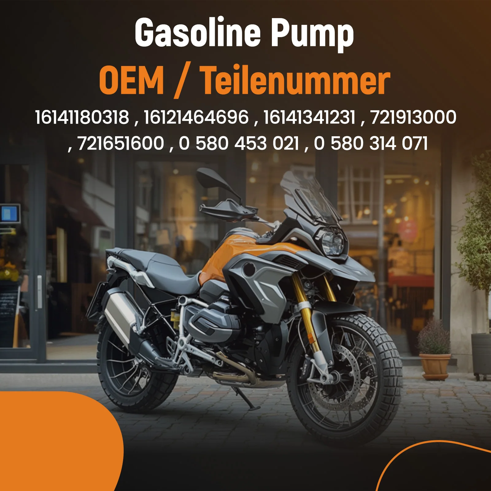 Fuel Pump For BMW K1100 R850R R1100S R1100R R1100RS R1150R R1150GS R1150RT R1200 Intank Replacement for R1100RT R1150GS 16121464696