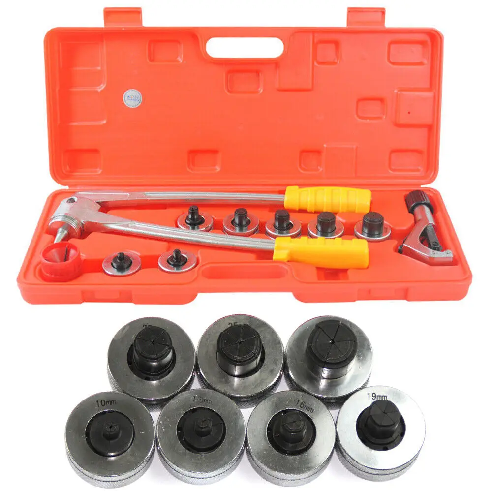 Pipe Expander Tool With Tube Cutter 7 Heads 10-28mm Pipe Crimping Manual Pliers Metal Tube Expansion Tool Kit
