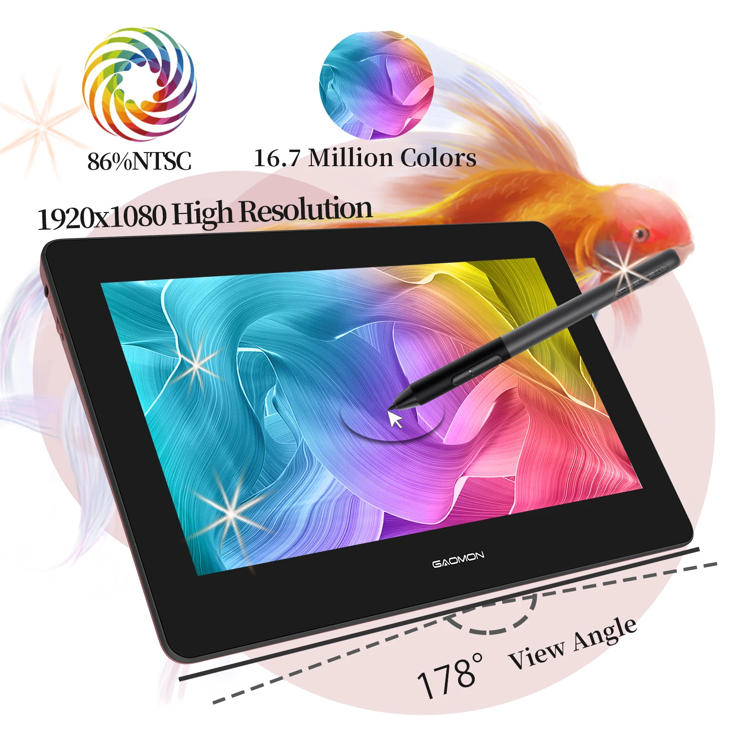GAOMON 11.6 Inch Graphics Tablet Screen PD1220 Digital Tablets Battery Free Pen Drawing Display Support PC Mac Windows AndroidOS