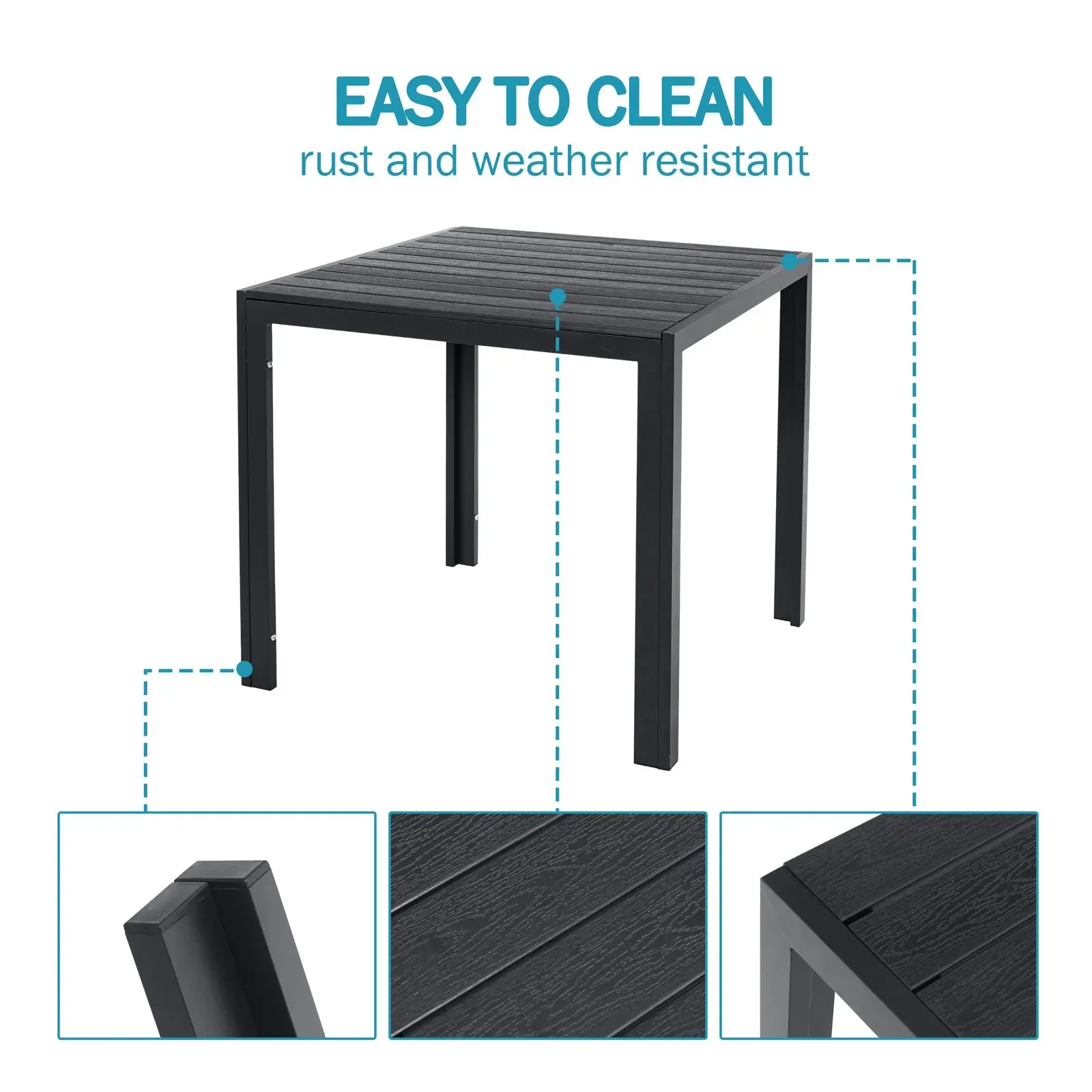 3Pcs Patio Dining Set, Outdoor Table and Chair Set Garden Backyard Poolside Deck with 2 Textilene Chairs,Adjustable Folding Back
