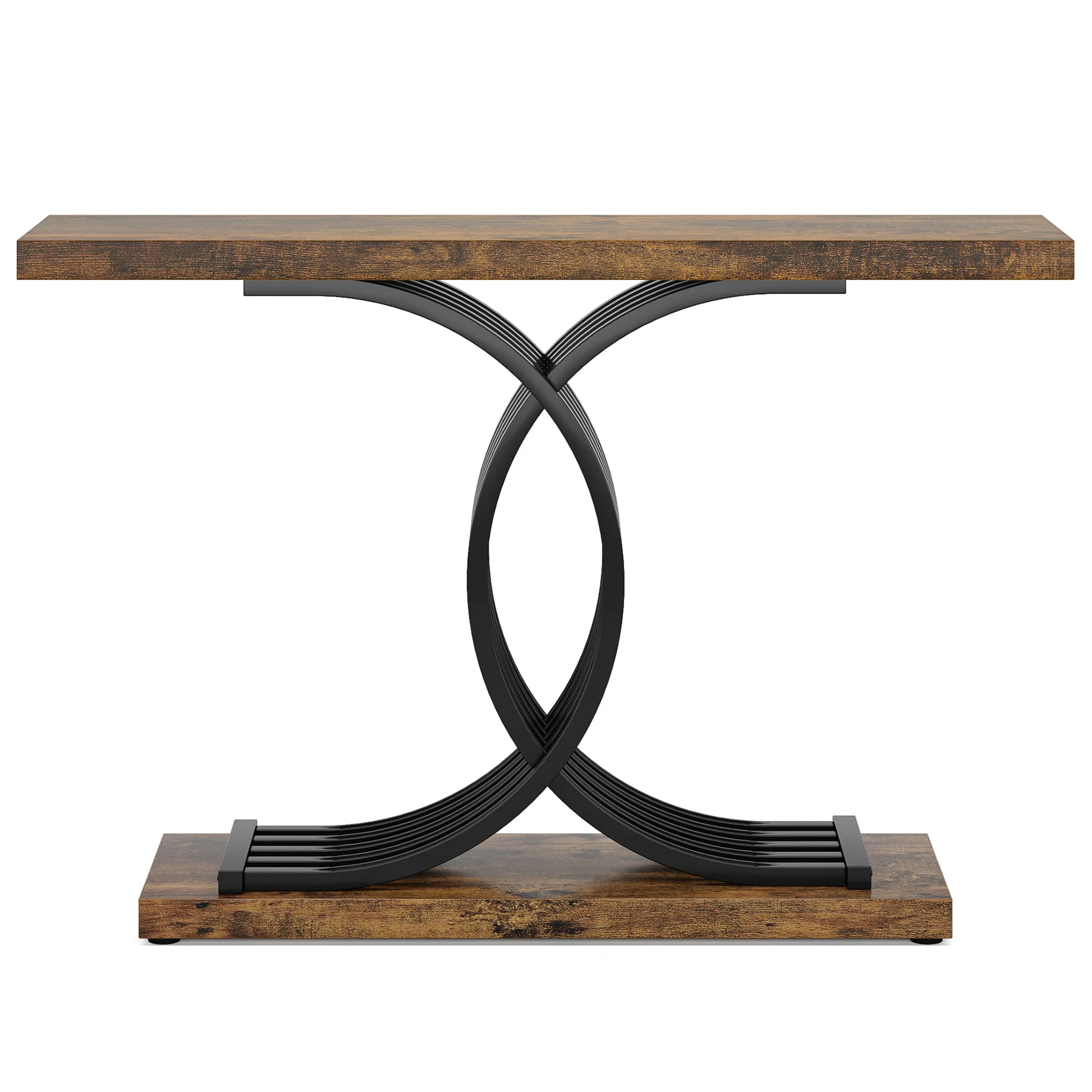 Tribesigns Gold Entryway Table, Modern 39-Inch Console Faux Marble Narrow Wood Sofa with Geometric Metal Legs