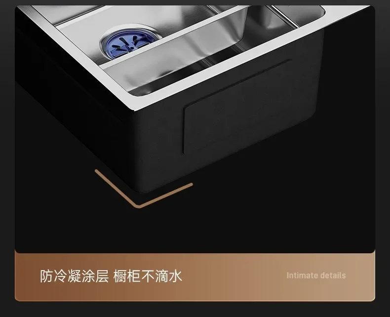 Nano 304 Stainless Steel Sink Waterfall Large Single Slot Kitchen Sink Vegetable Stainless Steel Household Sink