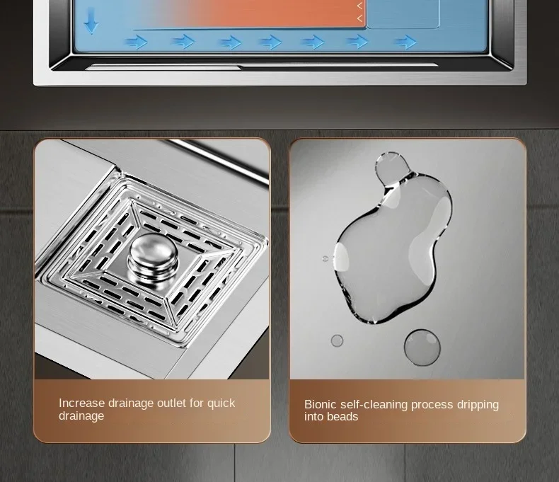 Nano 304 Stainless Steel Sink Waterfall Large Single Slot Kitchen Sink Vegetable Stainless Steel Household Sink