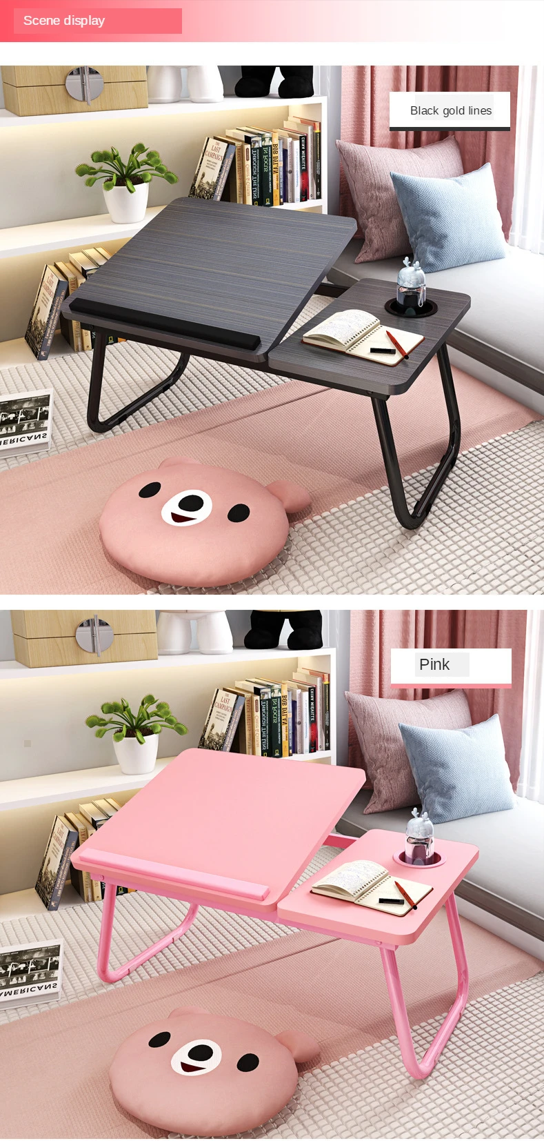 Laptop Table Simple Computer Desk With Fan For Bed Sofa Folding Adjustable Laptop Desk On The Bed