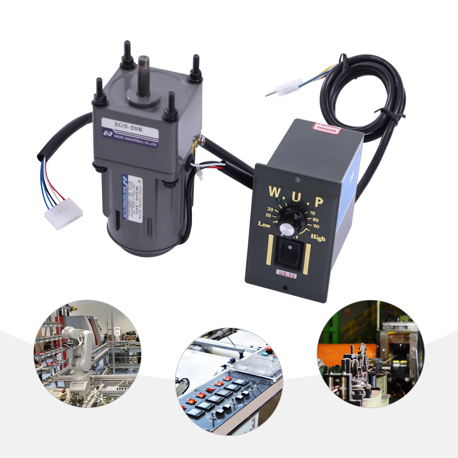 220V Motor Speed Controller, Speed Adjustable Regulator Gear Motor (20k) 6W 20K Speed Control Motor And Speed Governor - 220V