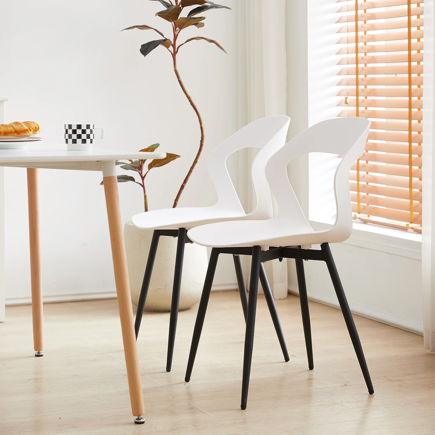 EGOONM Set of 4 Scandinavia Dining Chairs for Dining Room Furniture Chair Nordic Designer Creative Household Backrest Chairs