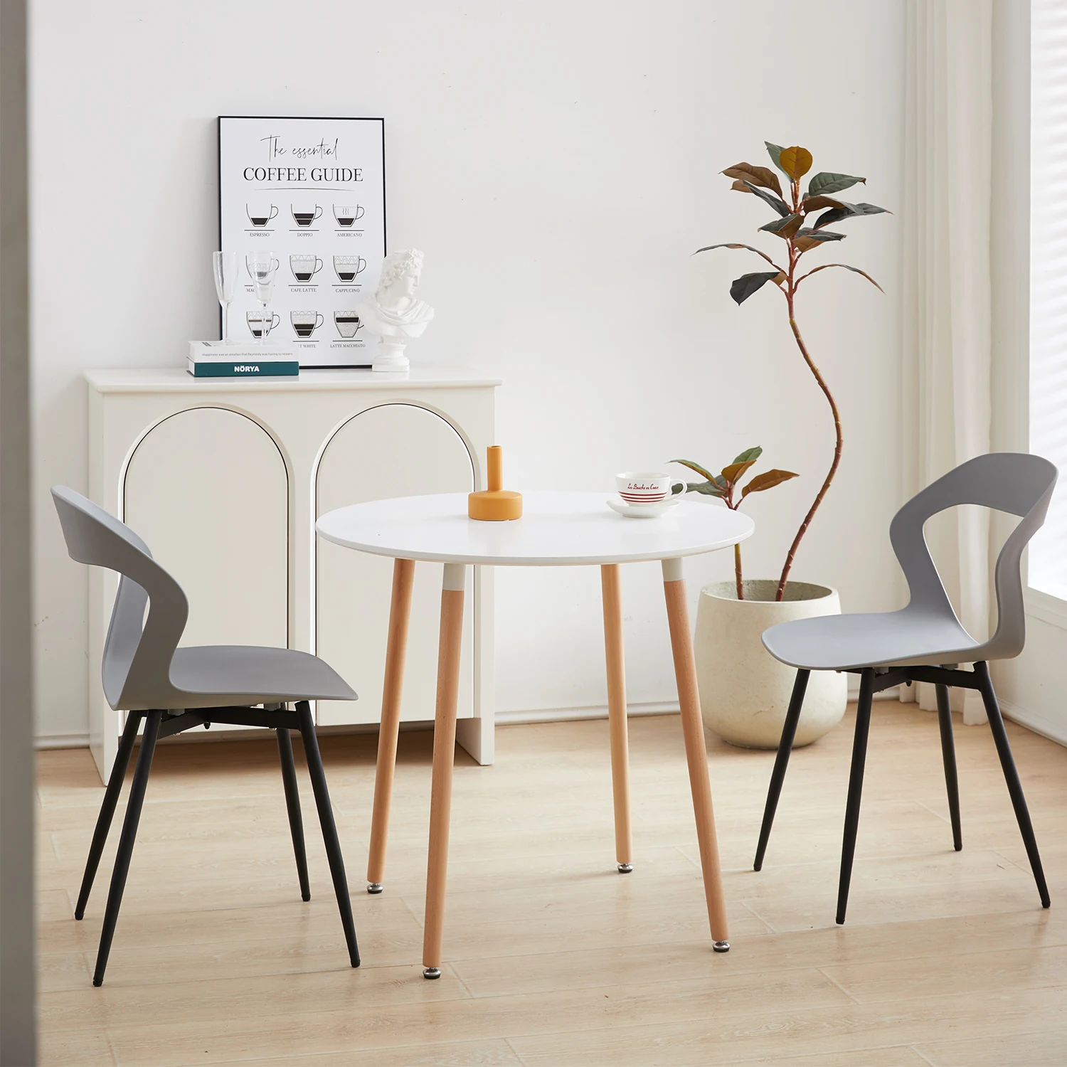 EGOONM Set of 4 Scandinavia Dining Chairs for Dining Room Furniture Chair Nordic Designer Creative Household Backrest Chairs