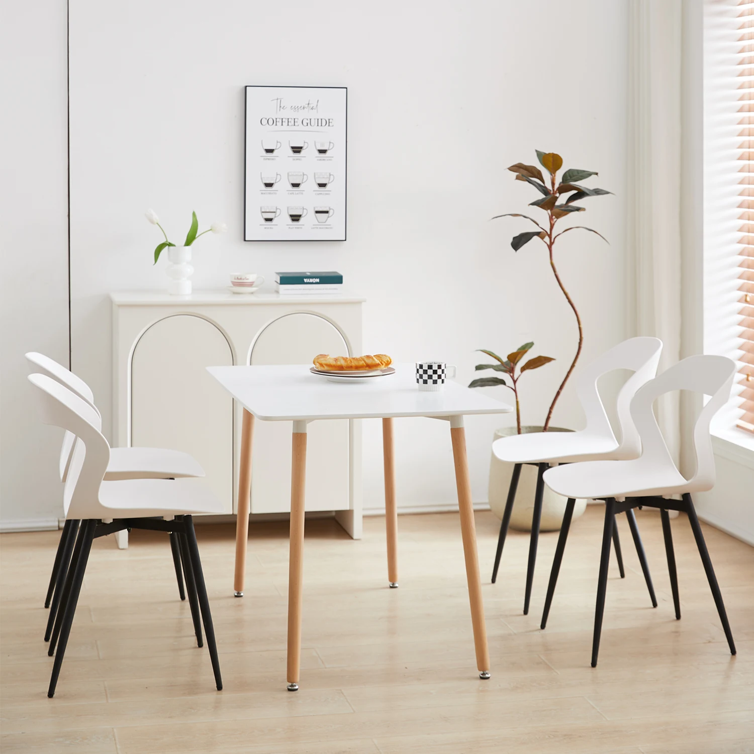 EGOONM Set of 4 Scandinavia Dining Chairs for Dining Room Furniture Chair Nordic Designer Creative Household Backrest Chairs
